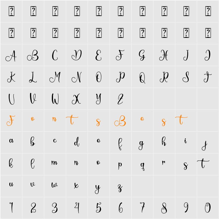 Springbee - Personal Use Character Map