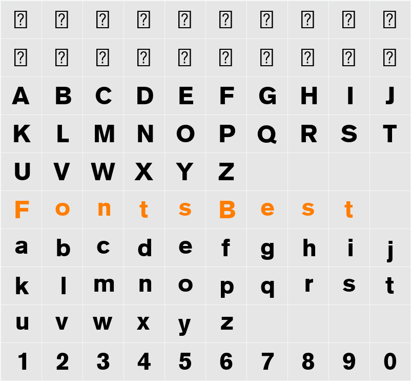 BasicCommercial LT Com Black Character Map