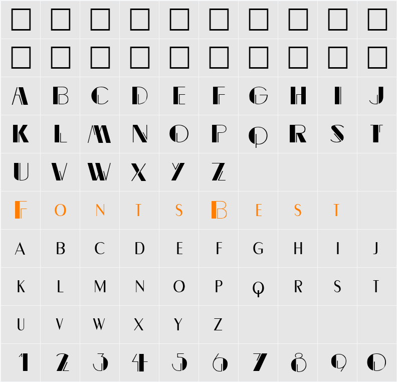 BealeVarigated DB Character Map