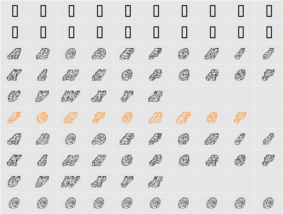 CHEESE Character Map