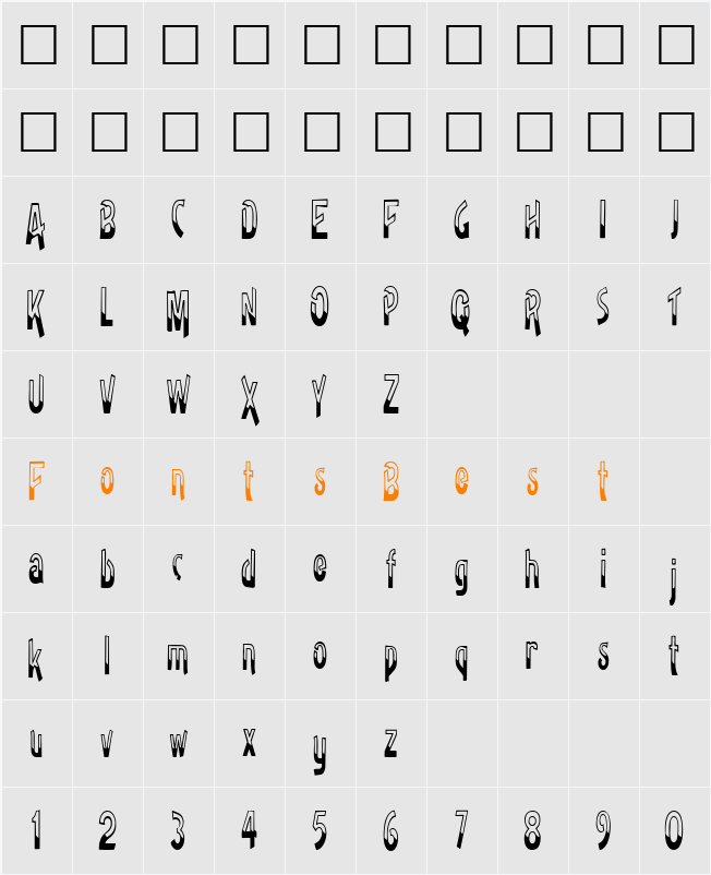 Badh Character Map