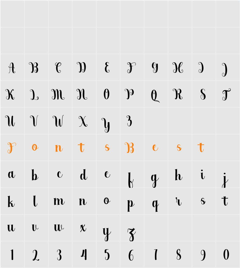 Berkarya Character Map