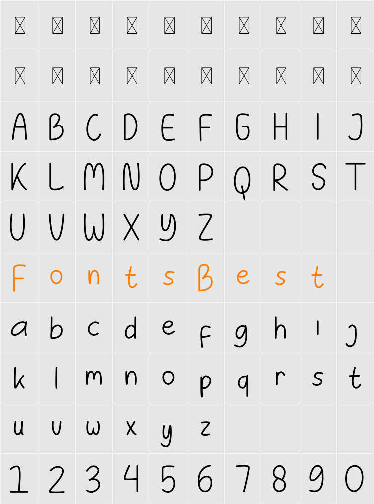 Boby Character Map