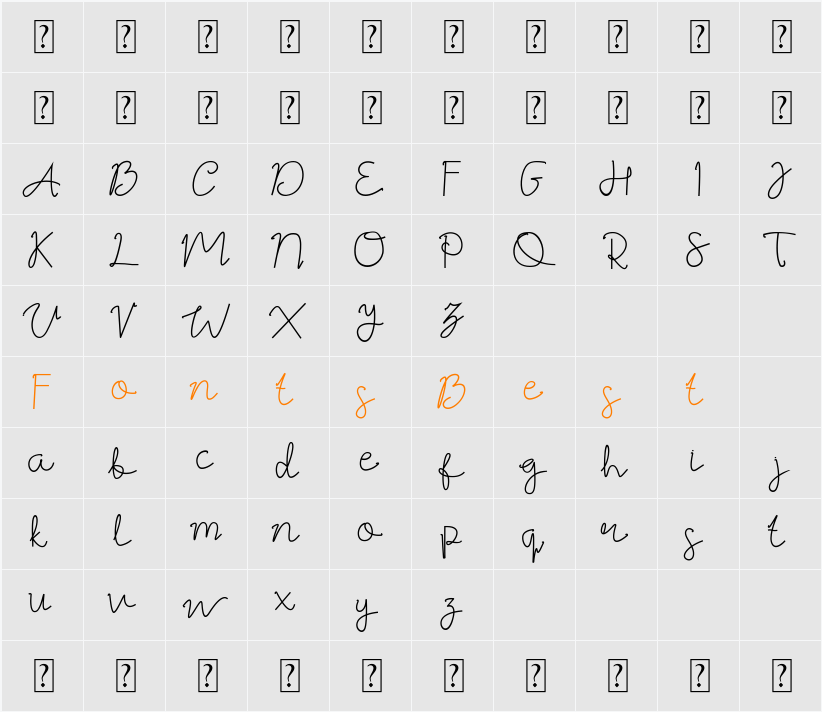 Best Signature Font Character Map