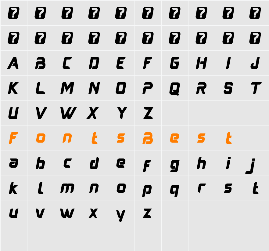 Austere Character Map