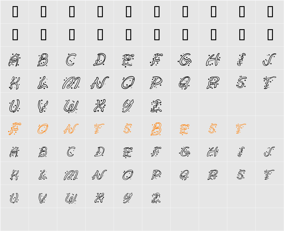 JI-Parvis Character Map
