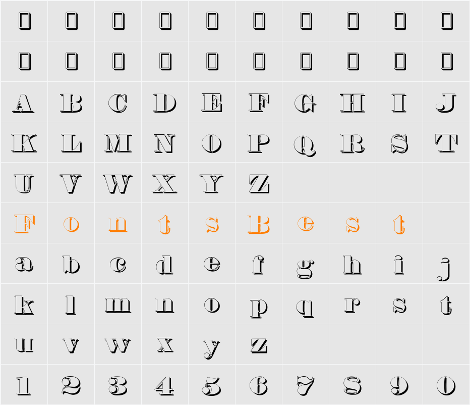 Fette Bauersche Antiqua Shaddow  UNZ Pro Character Map