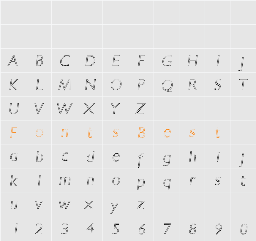 DavidBeckerOutline-ExtraLight Character Map