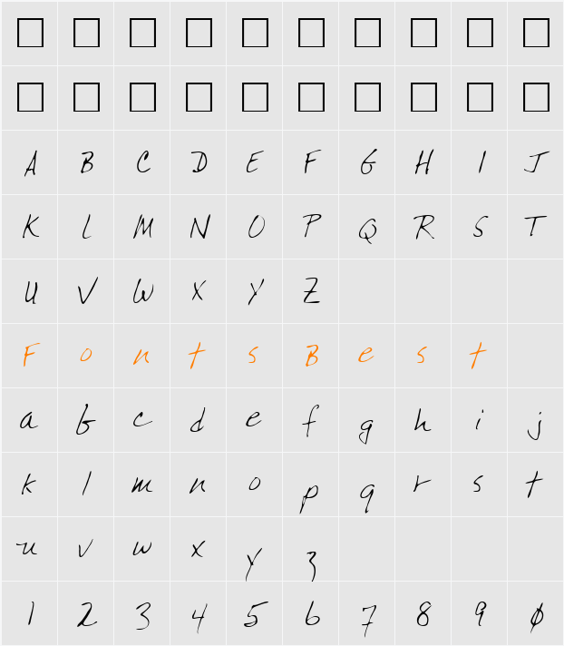 Brown Character Map