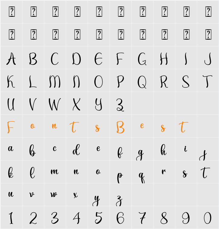 Andyou - Personal Use Character Map