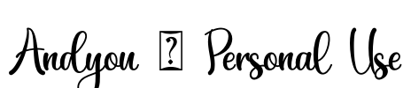 Andyou - Personal Use Font Image
