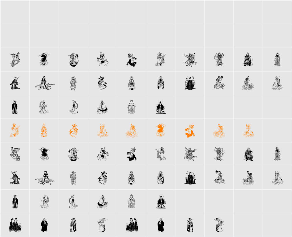MythosChina Character Map