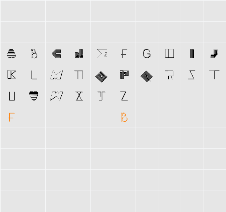 BOSS M  Character Map