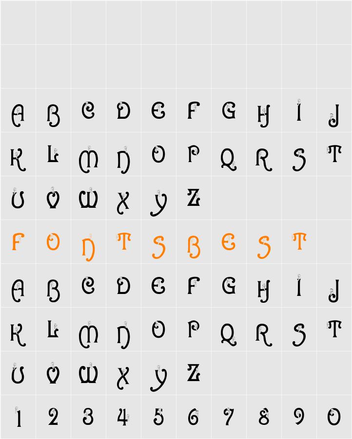 BJF Snowbird Character Map