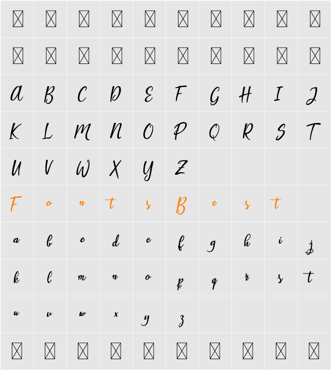 Artopyl Demo Character Map