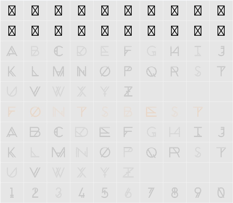 Chronic Shadow Character Map