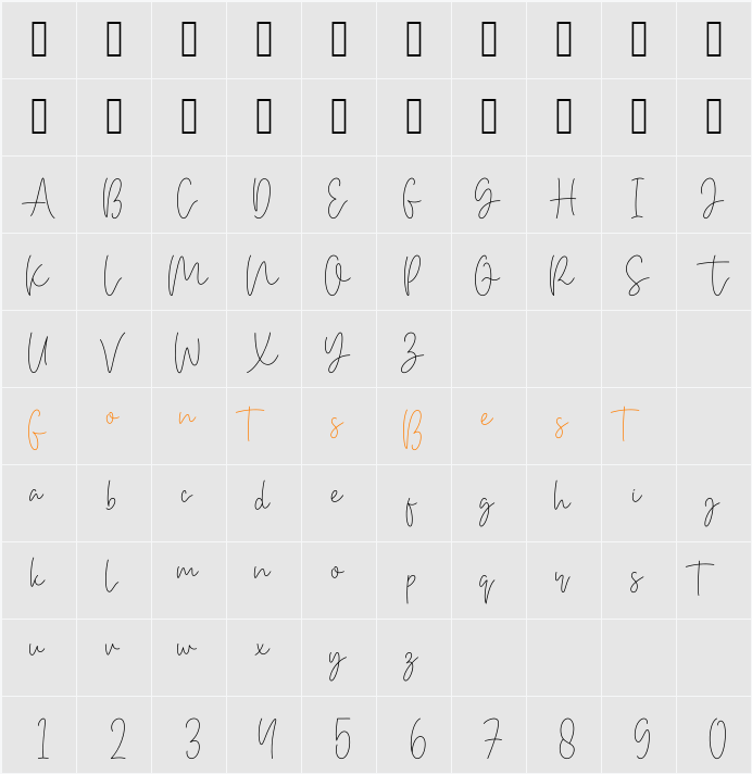 BethanWhite Character Map