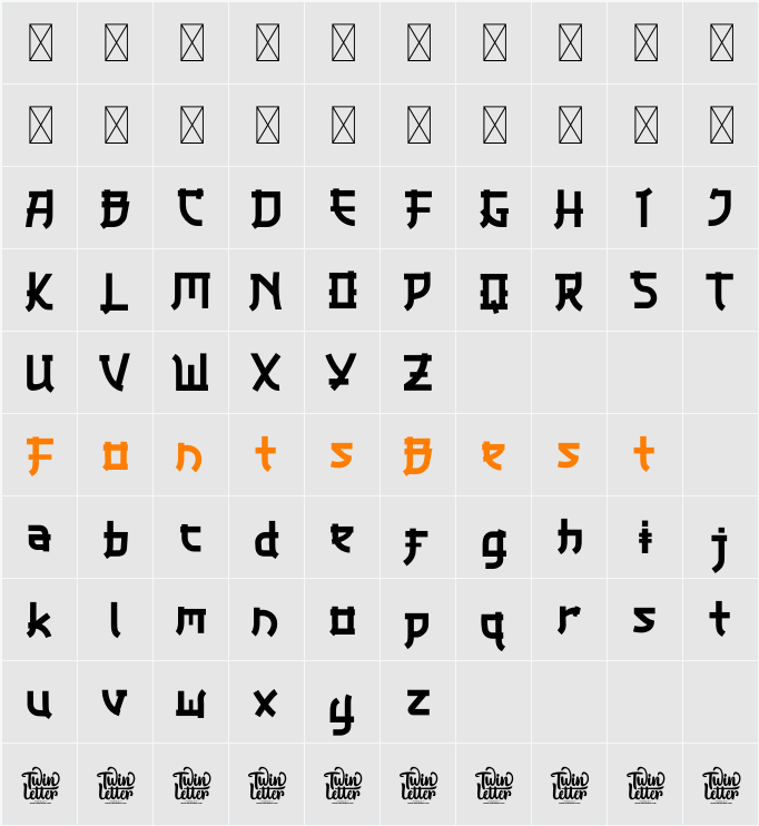 BADORA PERSONAL USE Character Map
