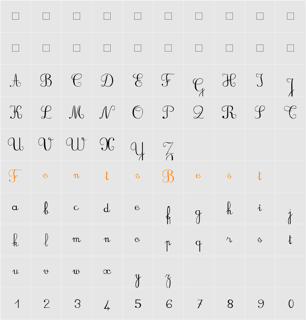 BV_Rondes Character Map