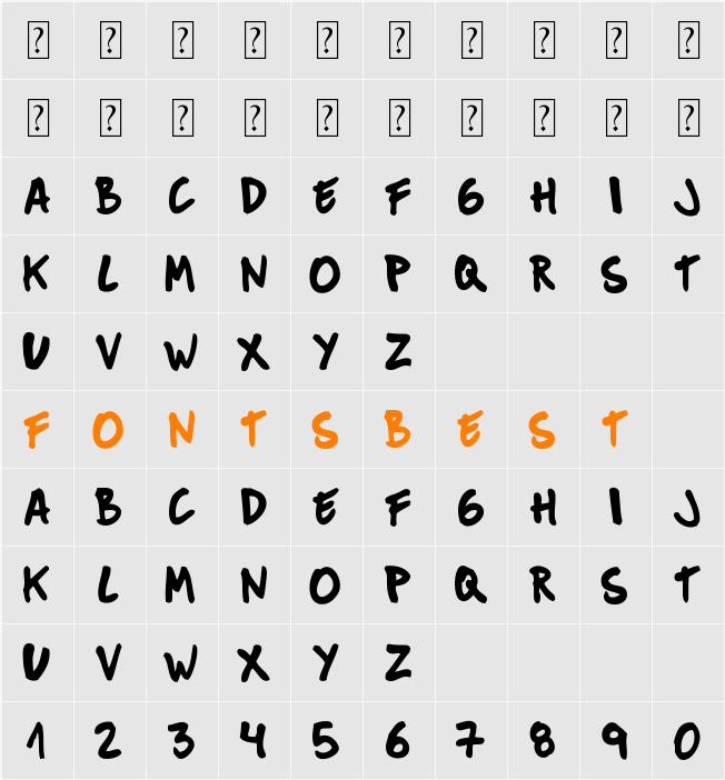 Mucky Sans Character Map