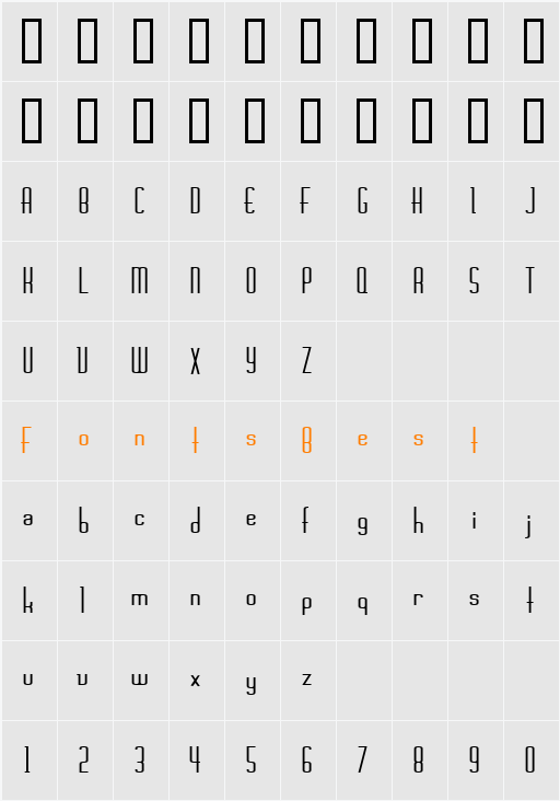 ChaslineBold Character Map