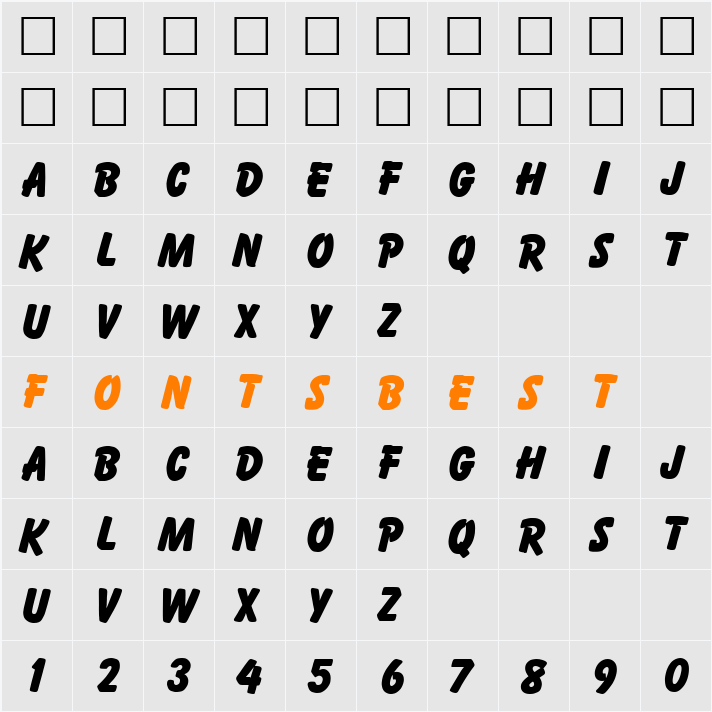 Bazooka Character Map