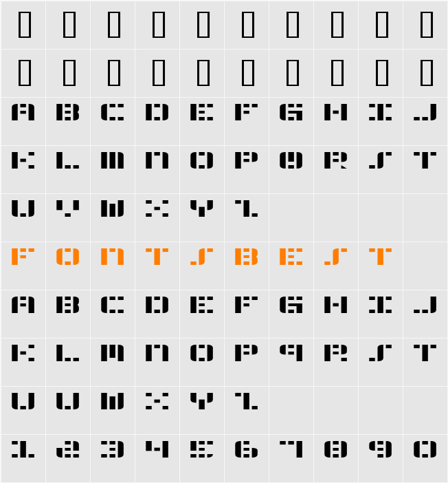 JI-Mazier Character Map