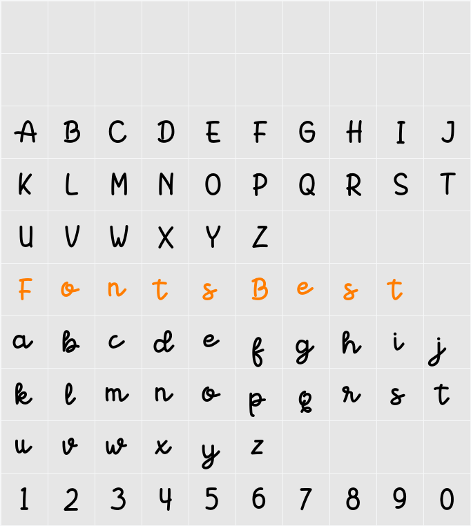 Boldins Character Map
