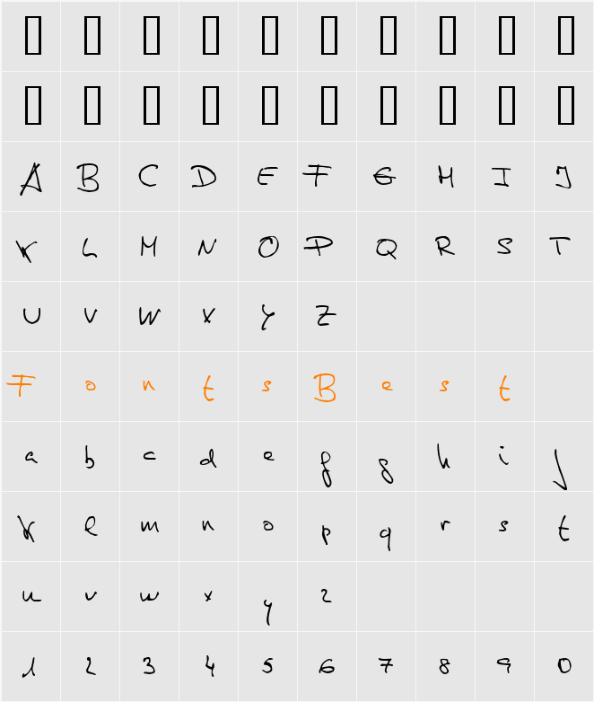 de Manu 1 Character Map