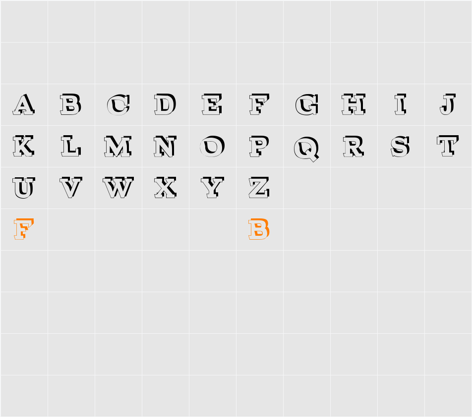 BROKEN DEPTH demo Character Map