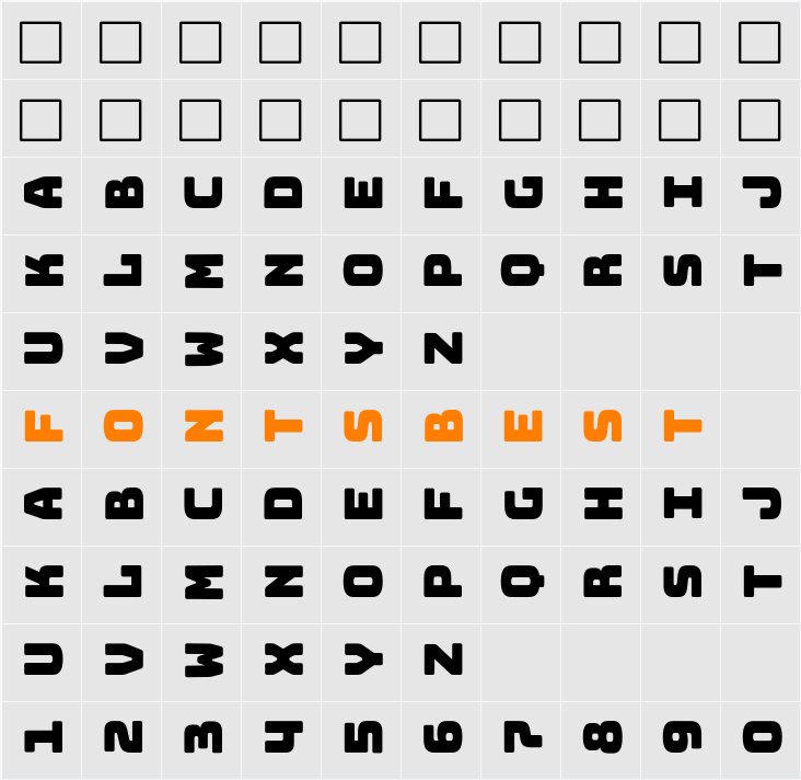 Bungee Layers Rotated Regular Character Map