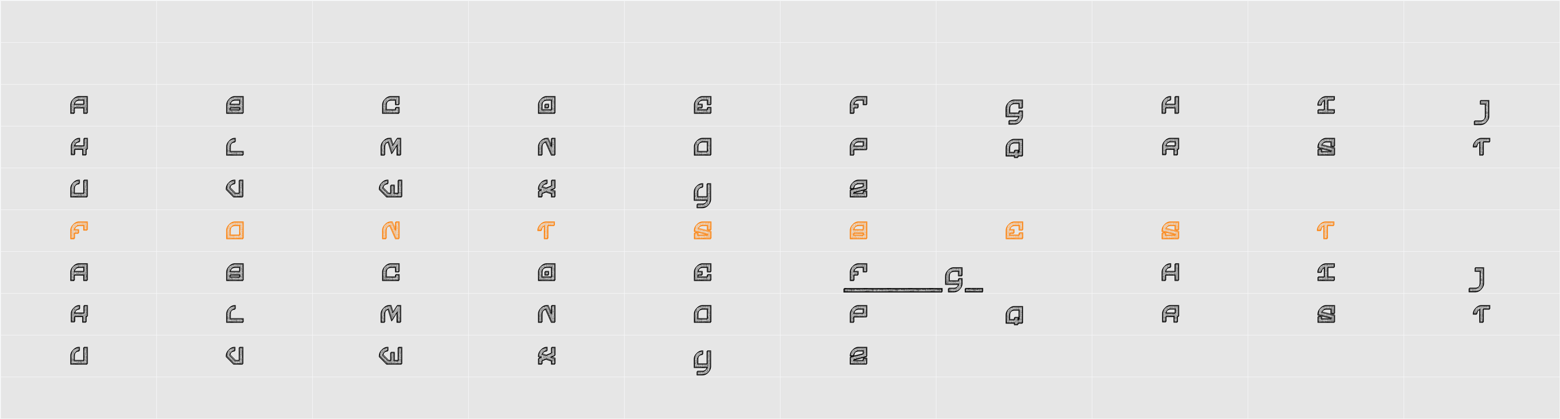 Chomage Character Map