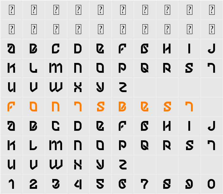 DYLOV4STUFF Character Map
