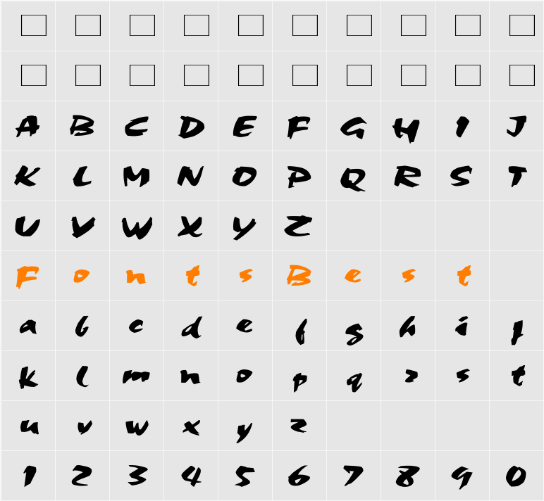 Choc Ex Character Map