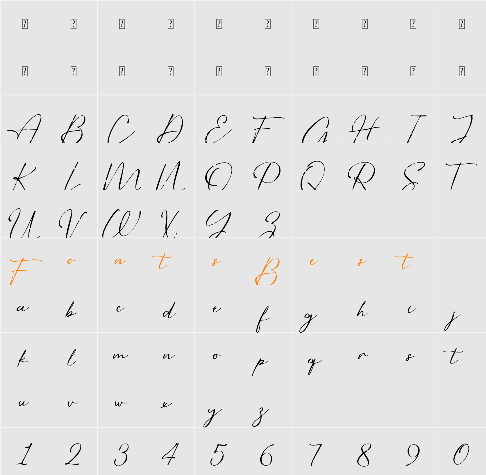 Adoreline Demo Character Map