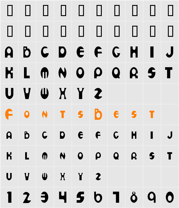 MutantCondensed Character Map