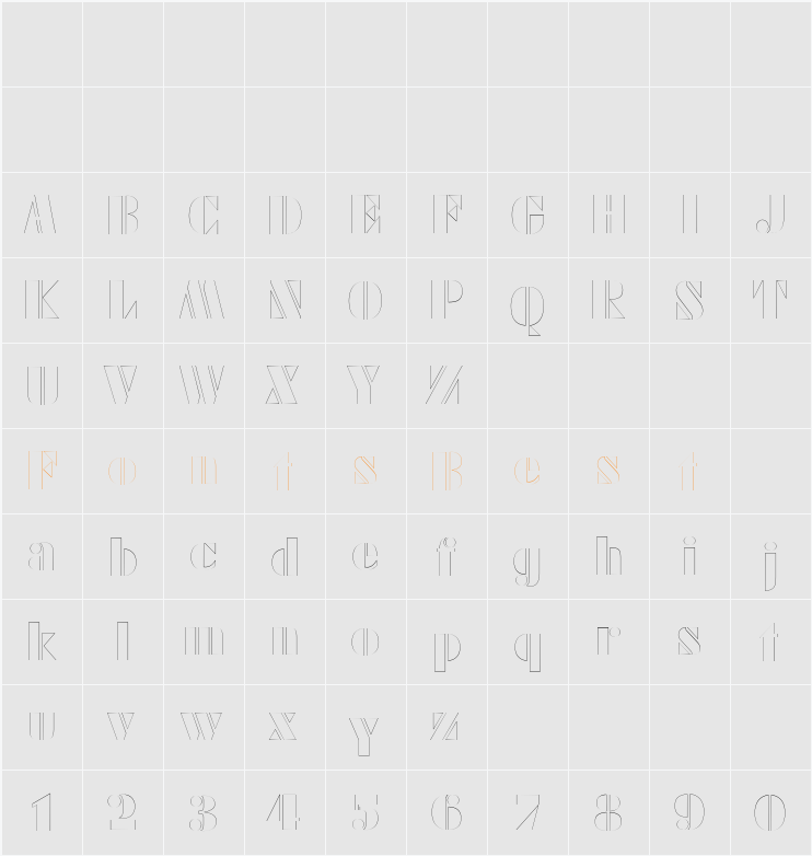 ArmyBlackOutline-Plain Character Map