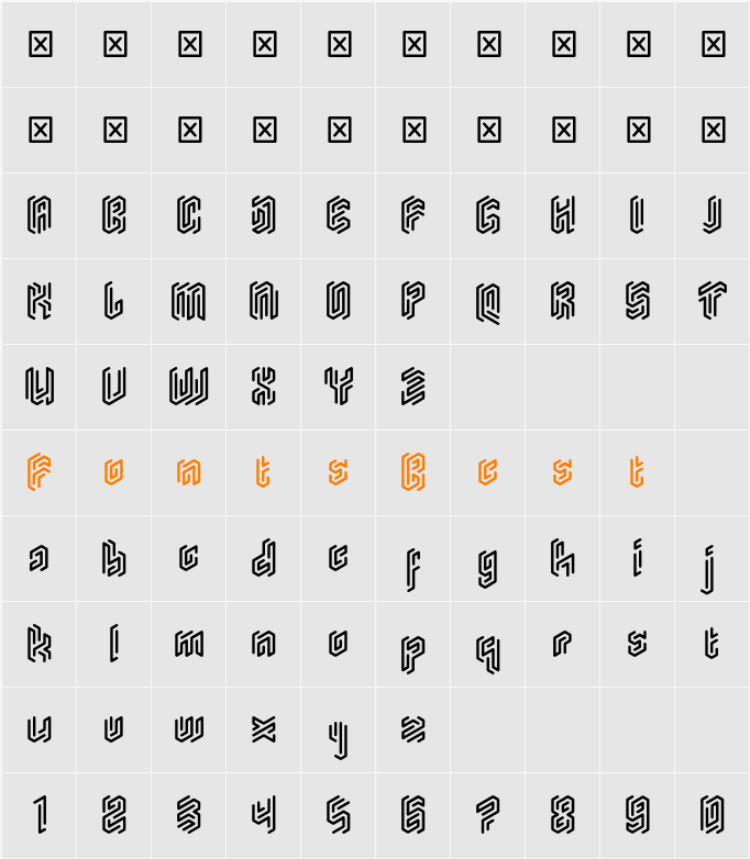 Monogram Rounded Character Map