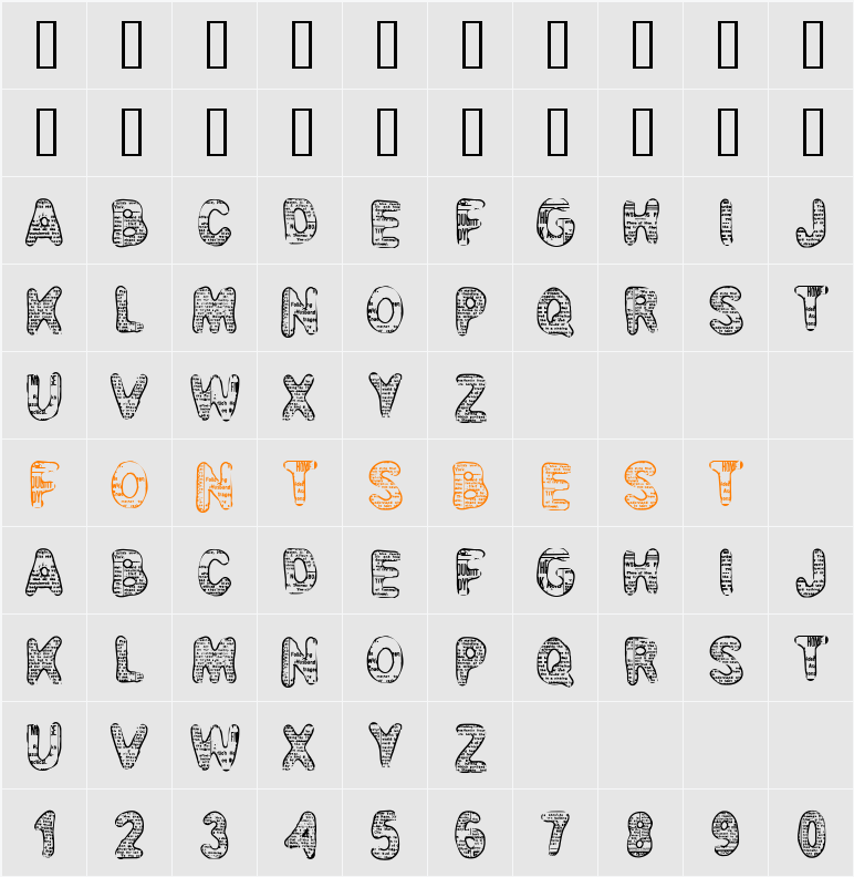 CF Bad News Character Map