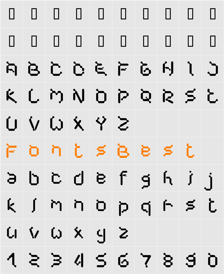 Cybernet Character Map