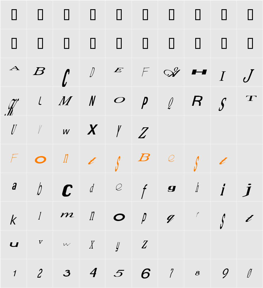 JI-Linsey Character Map