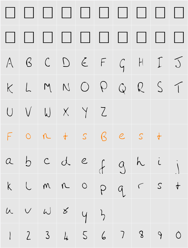 AmandasHand Character Map