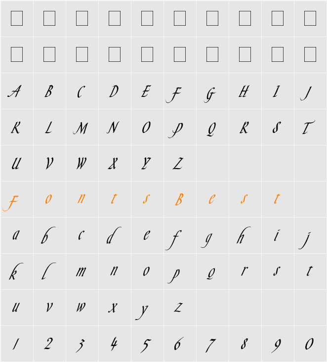 CSApr2002 Character Map