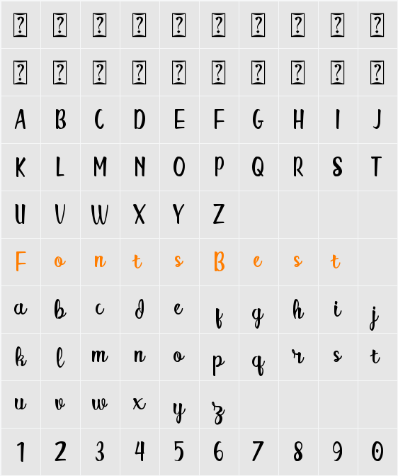 Alitta Character Map