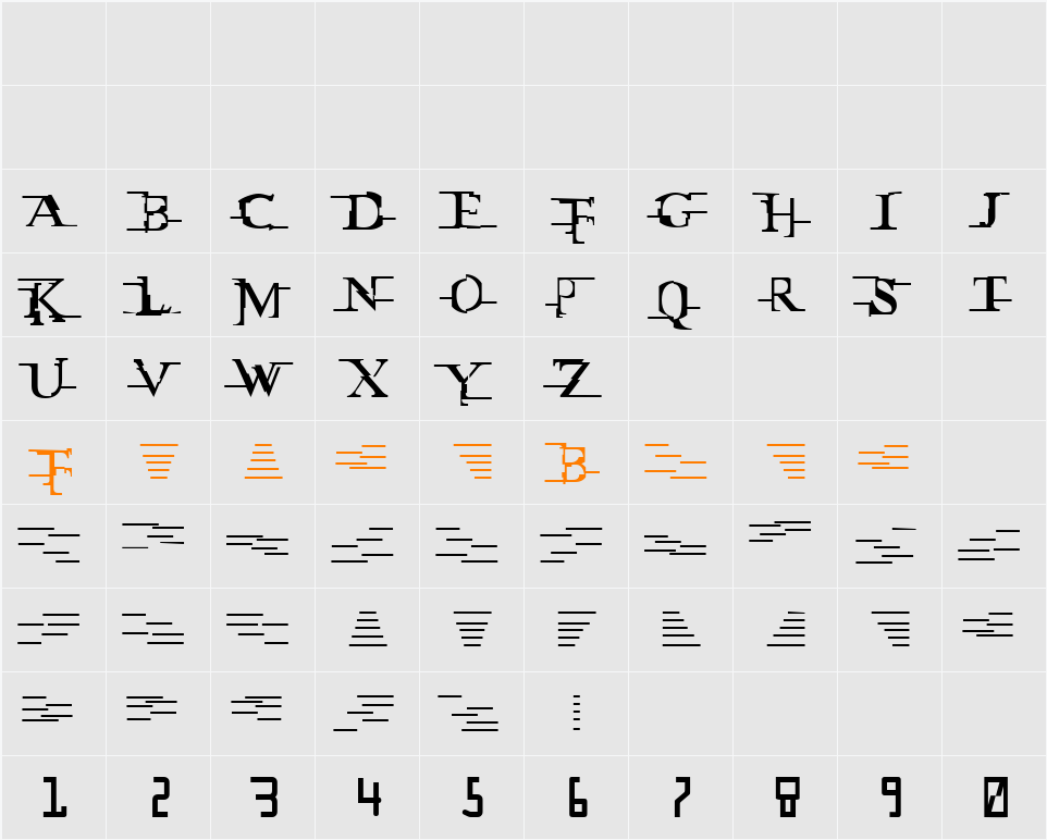 Miltown Character Map