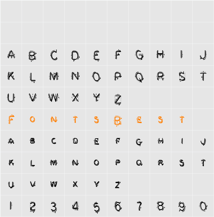 Berserker Condensed Character Map