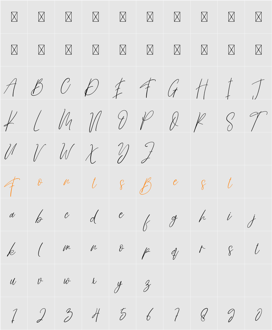 Butterfly Signature Character Map