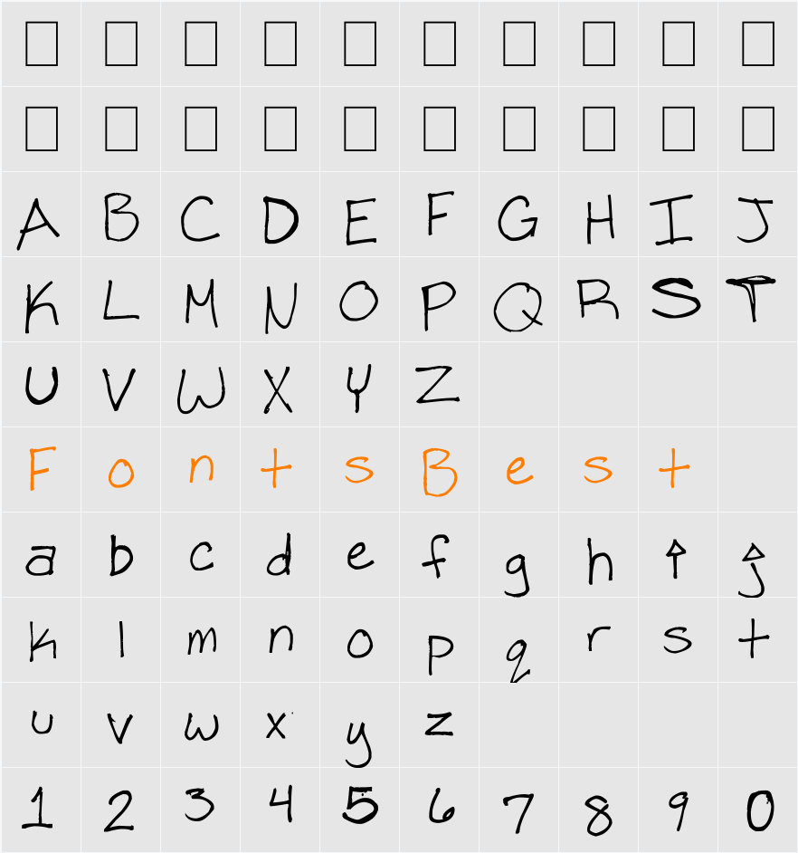 Indigo Unicor Character Map