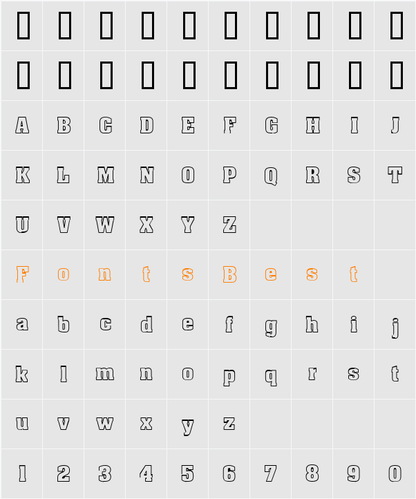 DSE Punch Hollow Character Map