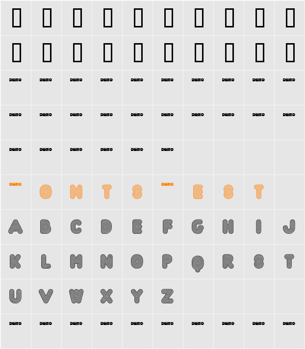 FT AcidTest Character Map